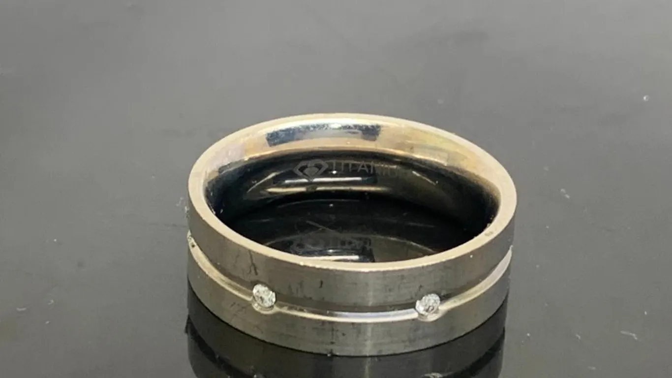 Titanium Wedding Band With Diamonds