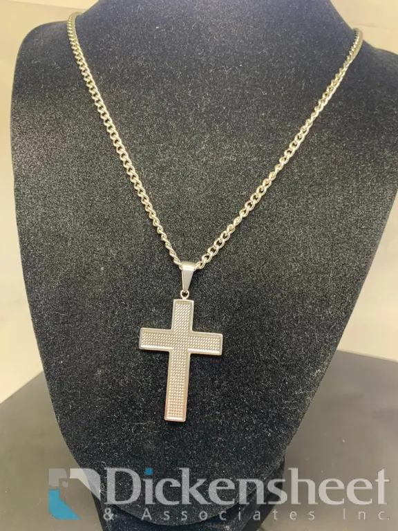 Silver Tone Cross Necklace