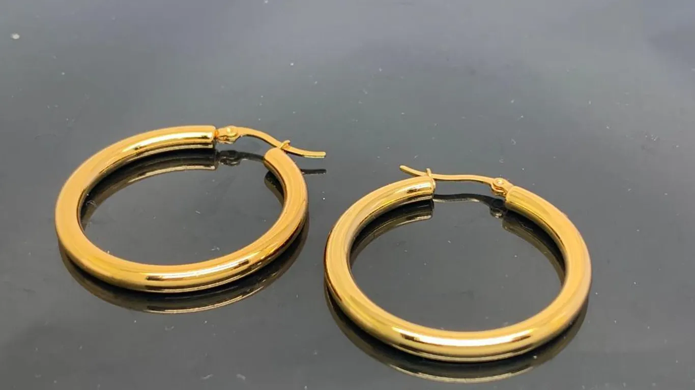 Gold Tone Hoop Earrings