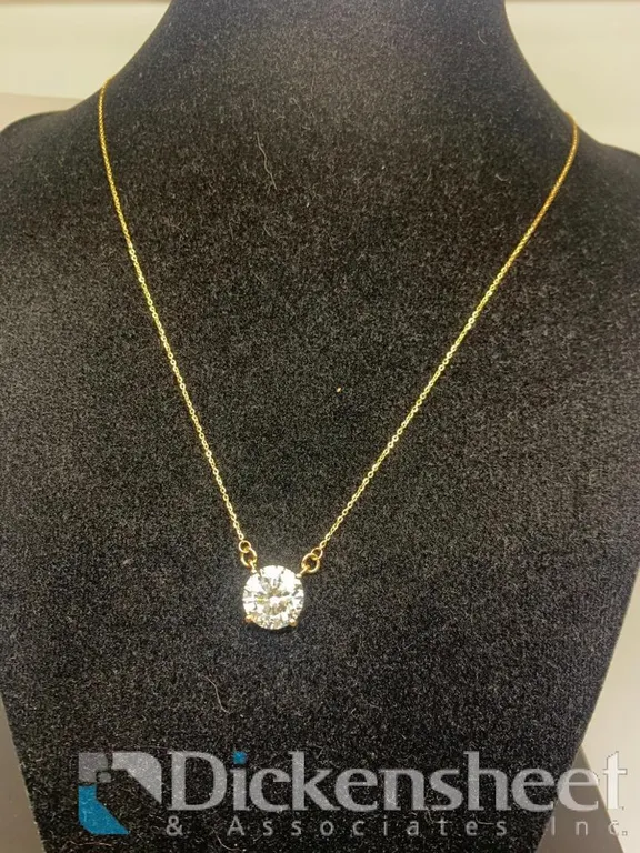 4.05 Carats Lab Grown Diamond 14K Yellow Gold Pendant