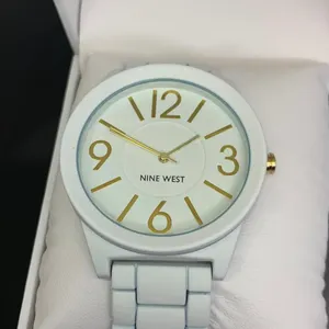 Nine West White & Gold Tone Women's Watch