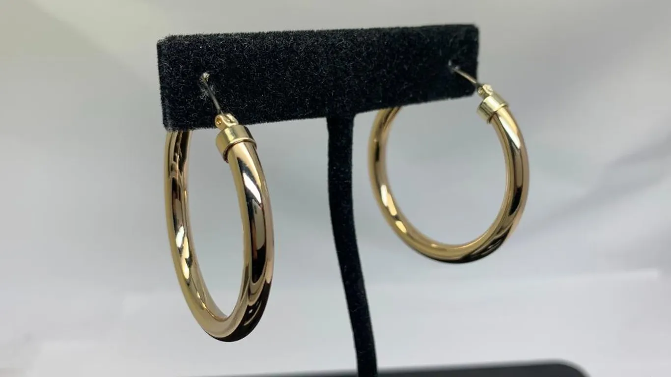DKNY Gold Tone Hoop Earrings
