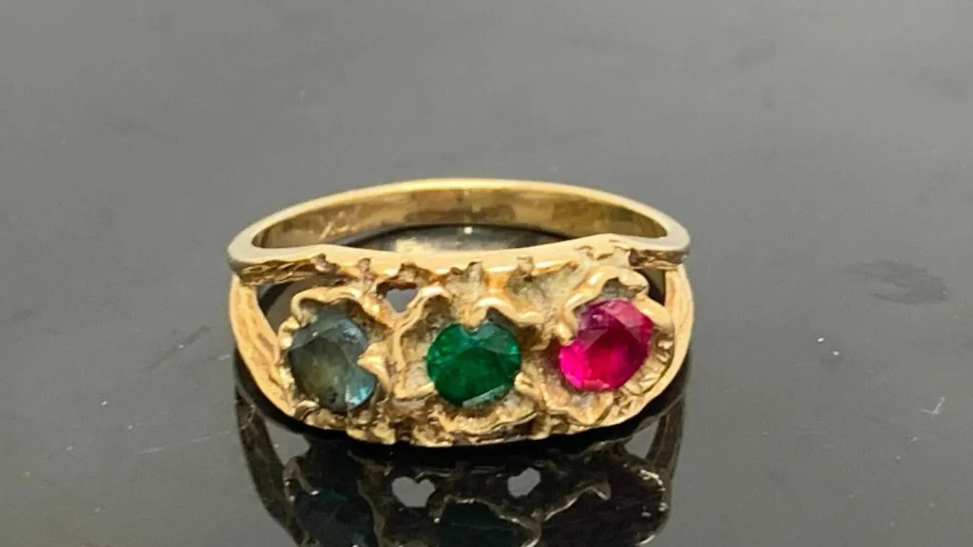 10K Yellow Gold Ring With Gemstones