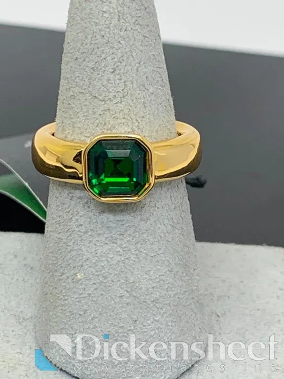 Kate Spade Gold Tone Ring With Green Stone