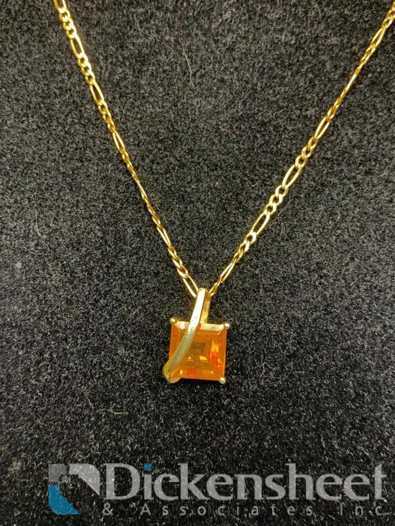 14KT Yellow Gold Yellow-Orange Gemstone Pendant
