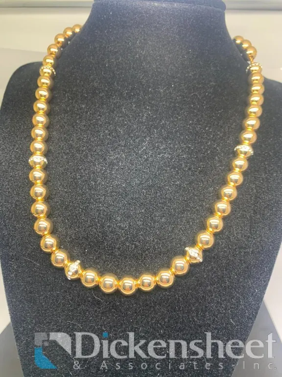Michael Kors Gold Tone Beaded Necklace