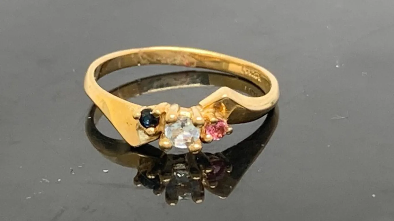 14K Yellow Gold Ring With Gemstones