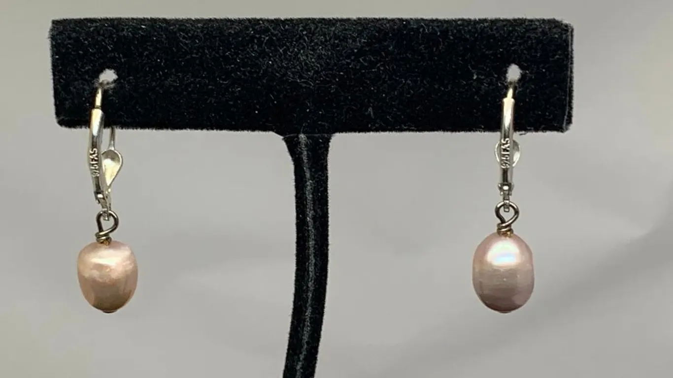 Sterling Silver Pearl Dangle Earrings