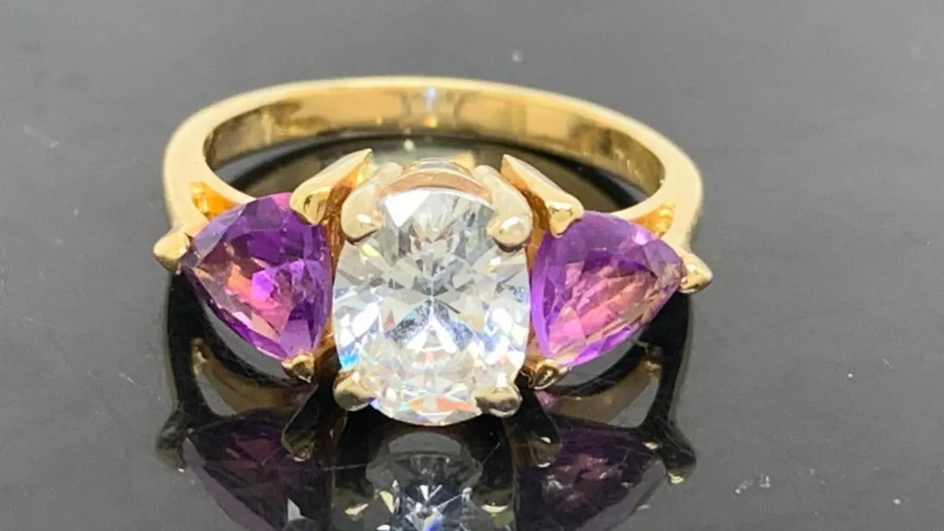14KT Yellow Gold Cocktail Ring With Gemstones