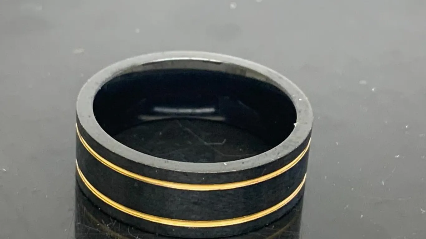 Black & Gold Tone Wedding Band