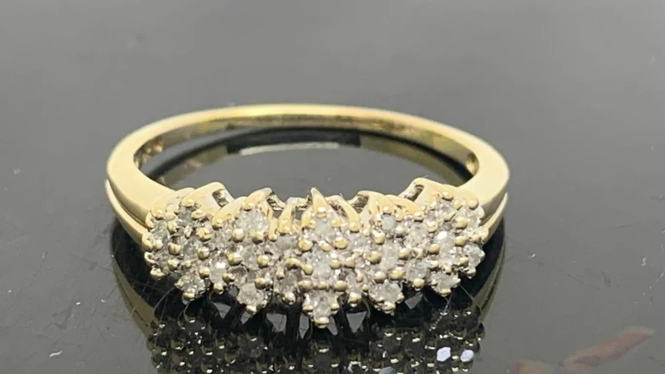 10K Yellow Gold Diamond Cocktail Ring