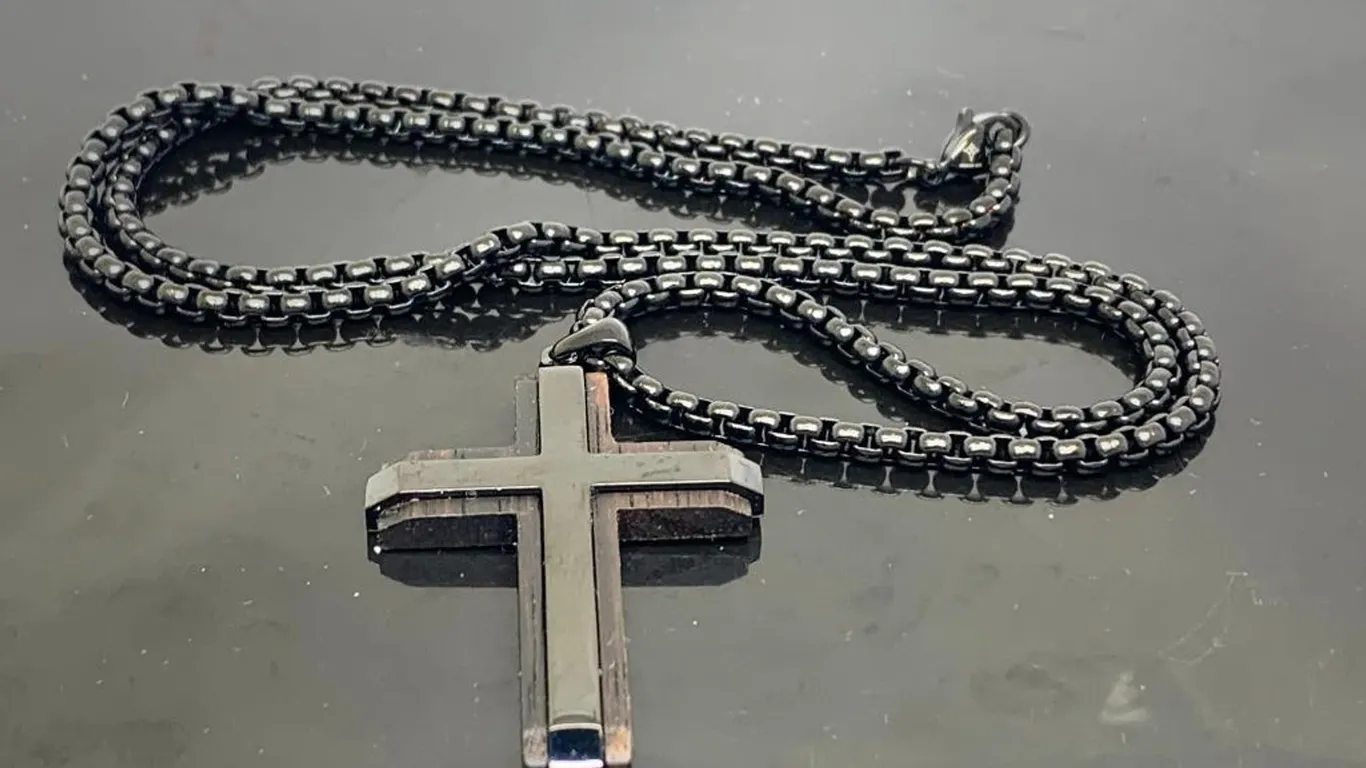 Black Tone Cross Necklace