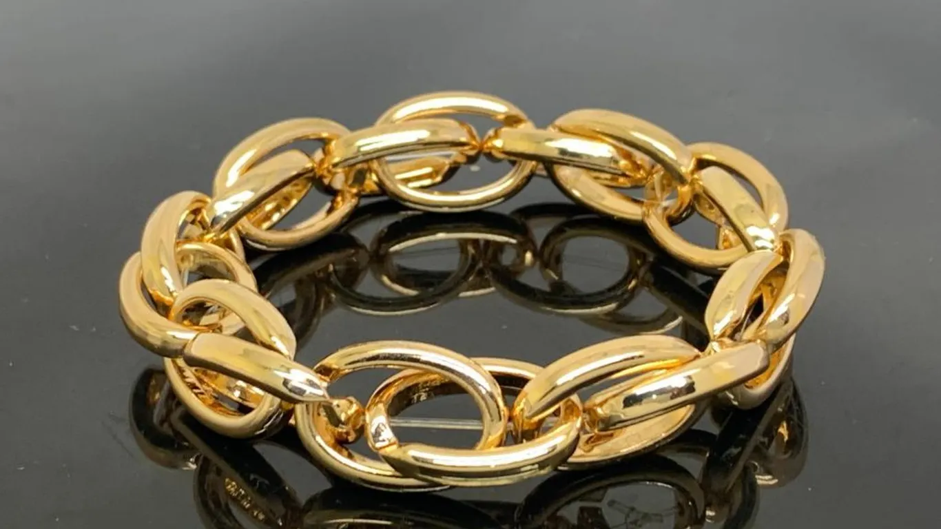 Gold Tone Large Bracelet