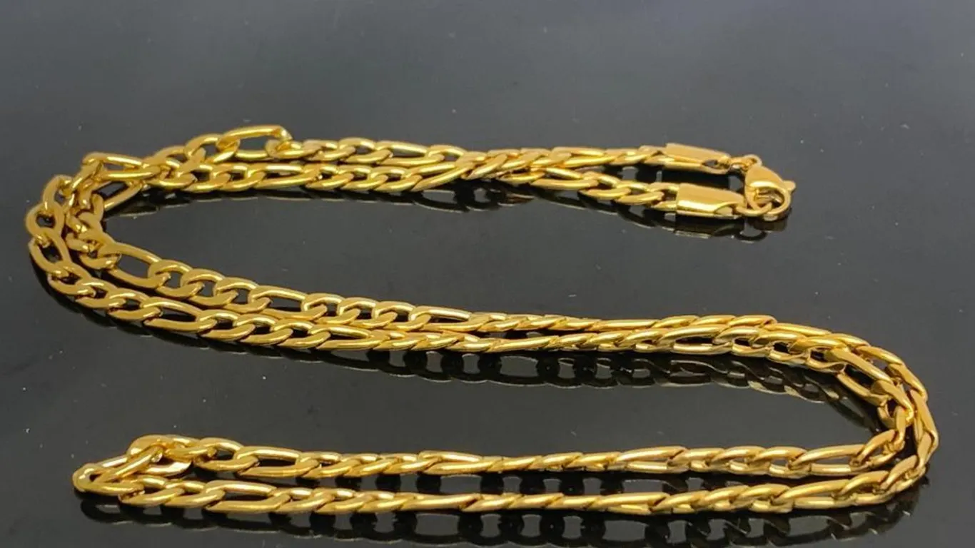 Gold Tone Figaro Necklace