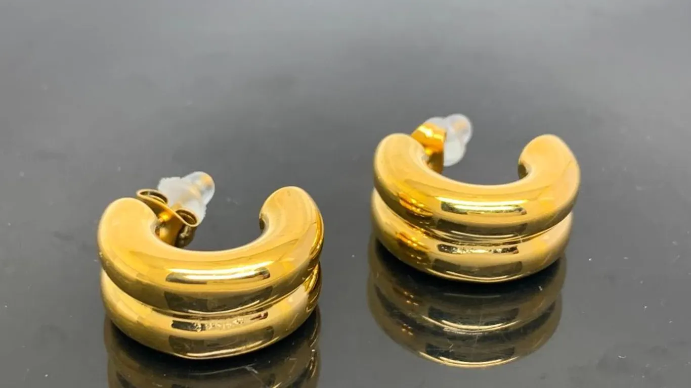 Gold Tone Hoop Earrings