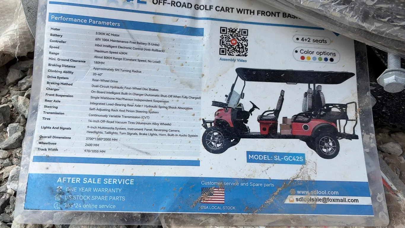 Unused SDLOOL GC42S Off-Road Electric Golf Cart