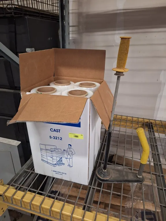 Box of ULINE Stretch Wrap with Spool Tool