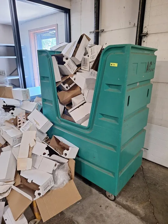 Poly Trash Cart on Wheels, 48"x28"x65"