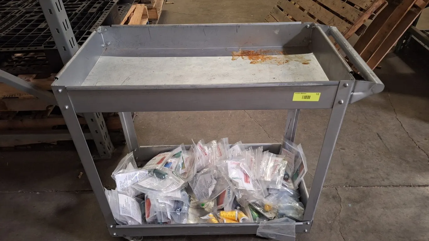 2-Tier Metal Shop Cart, 16"x30"x32"