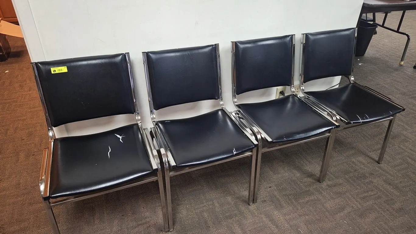 4 Chrome/Upholstered Chairs