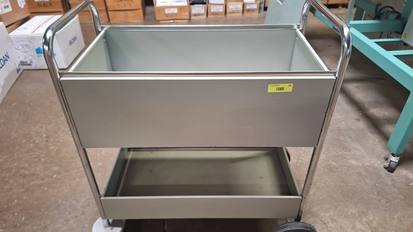 2-Tier Metal Office Cart, 32"x16"x36