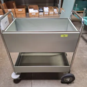 2-Tier Metal Office Cart, 32"x16"x36