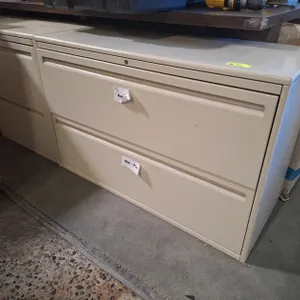 3 Metal Lateral File Cabinets, 42"x18"x27"