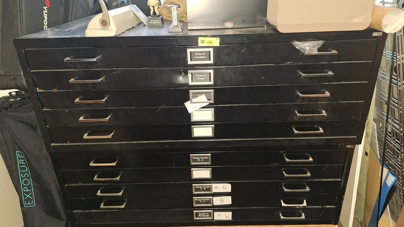 10-Drawer Metal Drafting Cabinet, 46"x36"x34"