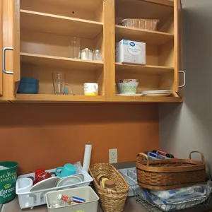 Assorted Contents in Cabinets and on Counter