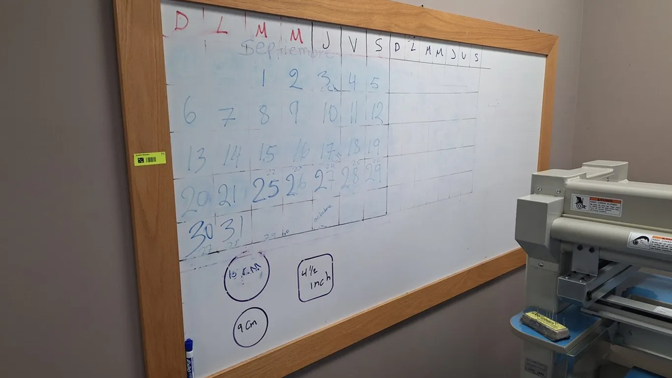 Wood Framed White Board, 79=8"x43"