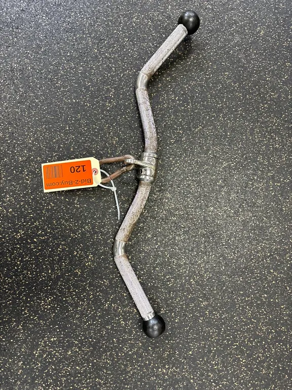 Revolving EZ Curl Attachment Bar for Cable System With Rubber Ball Ends
