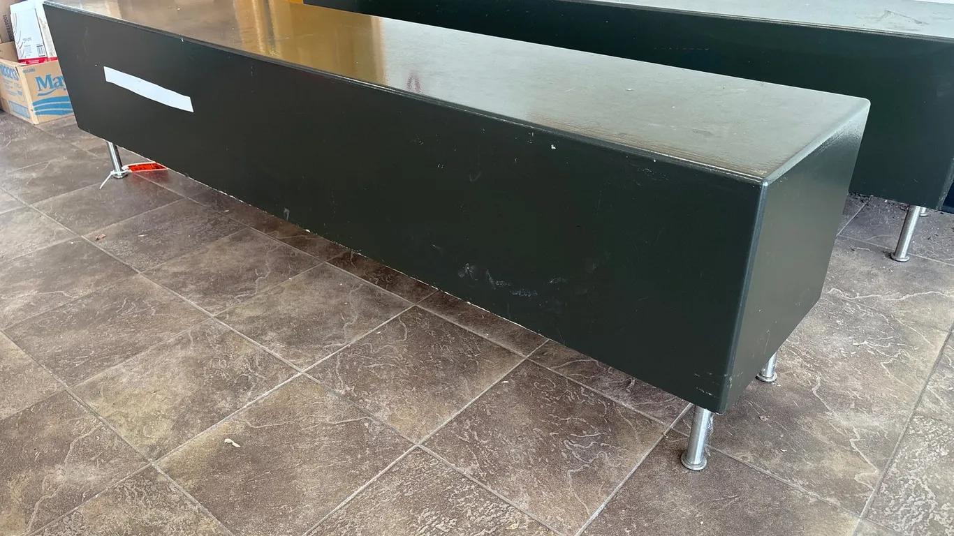 Black Lobby Benches With 4 Metal Legs