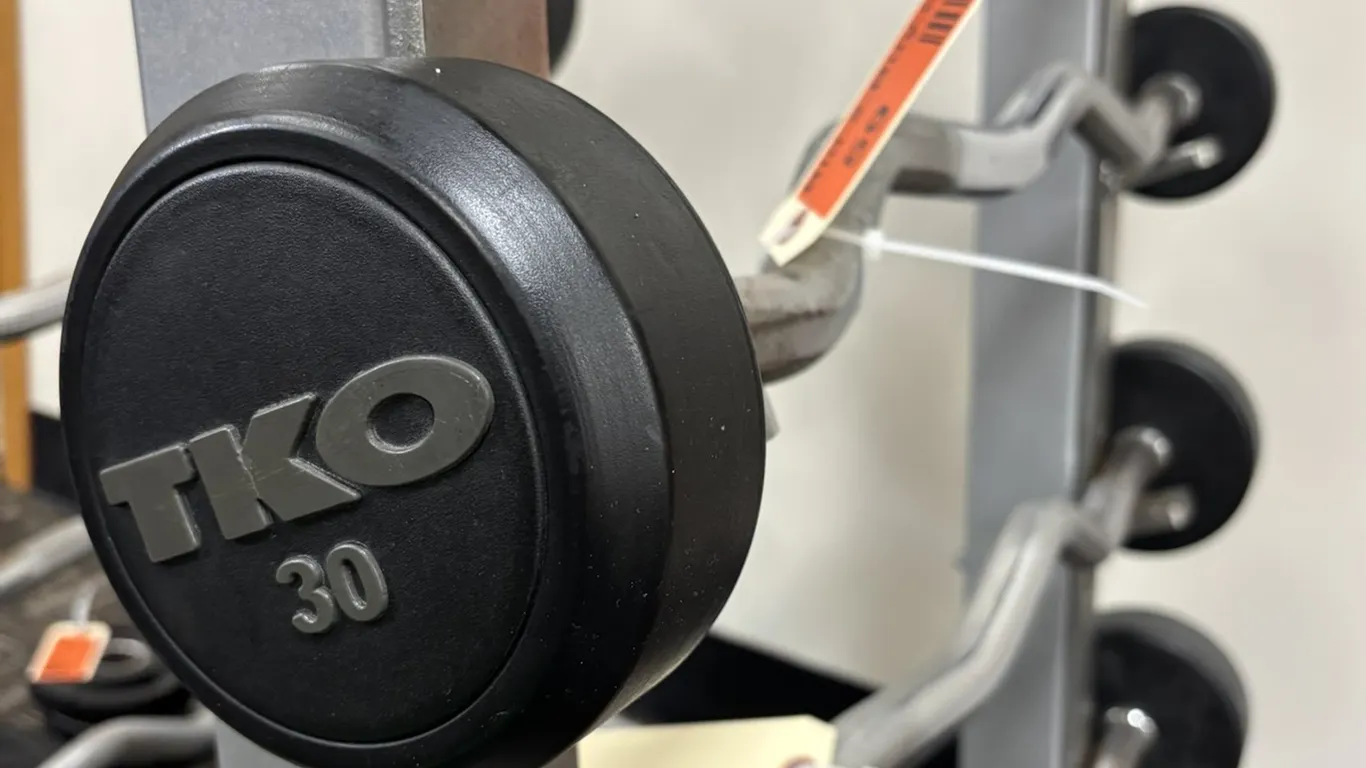 TKO EZ Curls Fixed Barbell - 30 Pounds