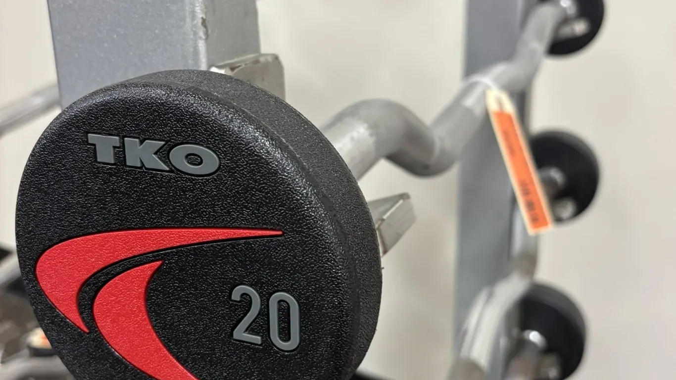 TKO EZ Curls Fixed Barbell - 20 Pounds