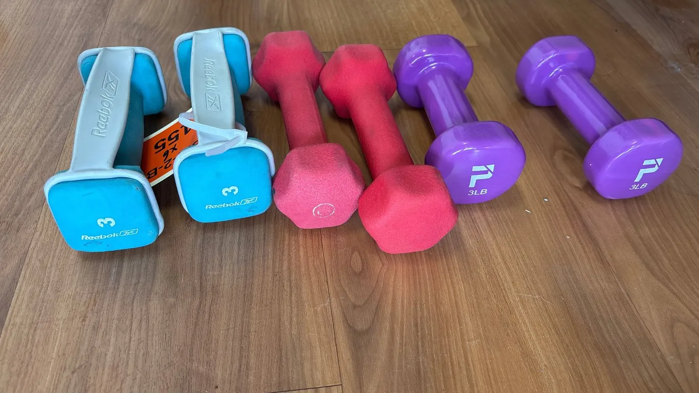 (6) 3 Pound Free Weights