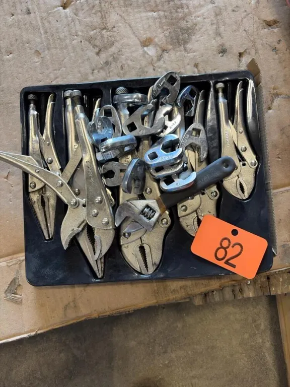 Crowfoot wrenches, and vice grips