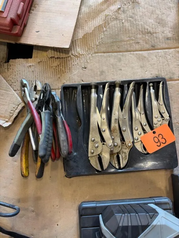 Assortment of pliers and vice grips