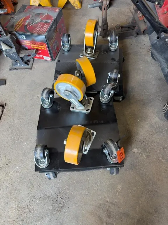 4- caster wheels and 4- shop dollies