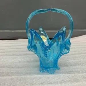 BLUE “CHANTLILI” CANADA GLASS VASE/DECOR PIECE