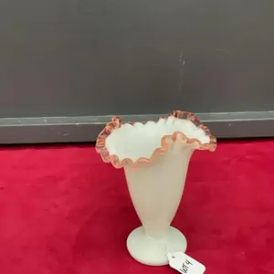 VINTAGE GLASS FLUTED VASE