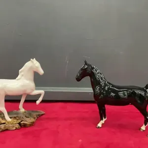 (2) VINTAGE HORSES - NO 12 LIMITED EDITION SATIN BISQUE SCULPTURE & A BESWICK - “BLACK MAGIC”