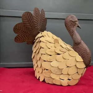 LARGE WOOD & METAL TURKEY