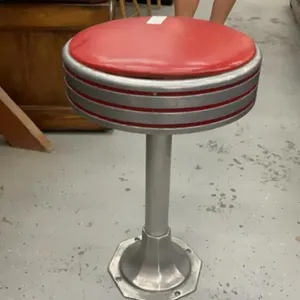 RETRO STOOL - METAL BASE W/ CUSHIONED TOP