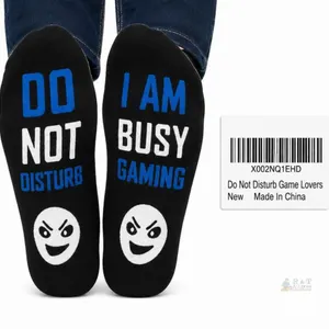 NEW Do Not Disturb / I Am Busy Gaming Novelty Socks, Black/Blue, Game Lover Gift