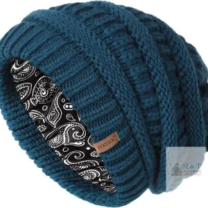 New FURTALK Winter Beanie Hat for Women Satin Lined Cable Knit Chunky Slouchy Beanies Skull Warm Cap