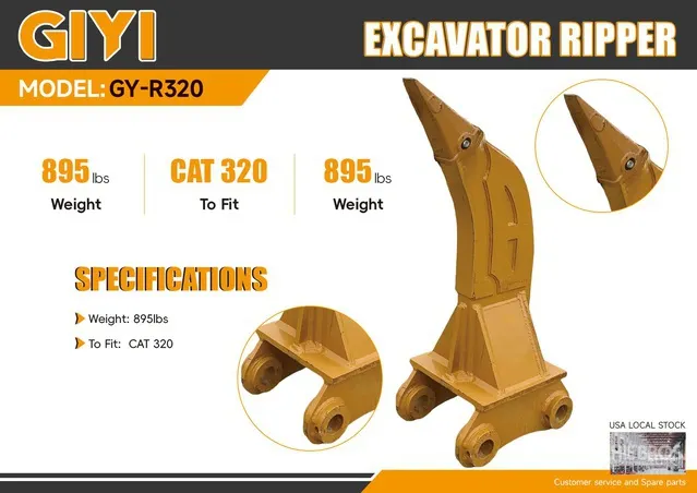 2026 GIYI GY-R320 Excavator Ripper - Fits Cat 320 (Unused)