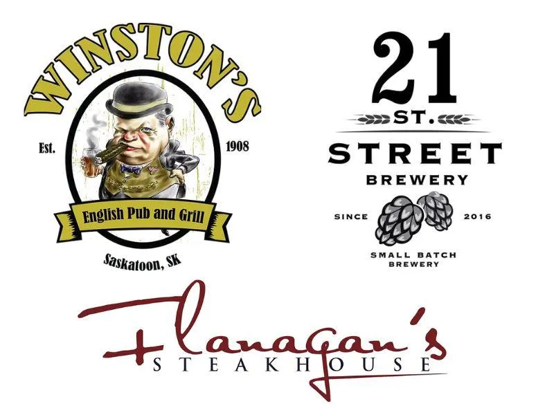(4) $50 Gift Cards for Winston's English Pub & Grill, Flanagan's Steakhouse and 21st Street Brewery, Saskatoon (Retail Value $200)
