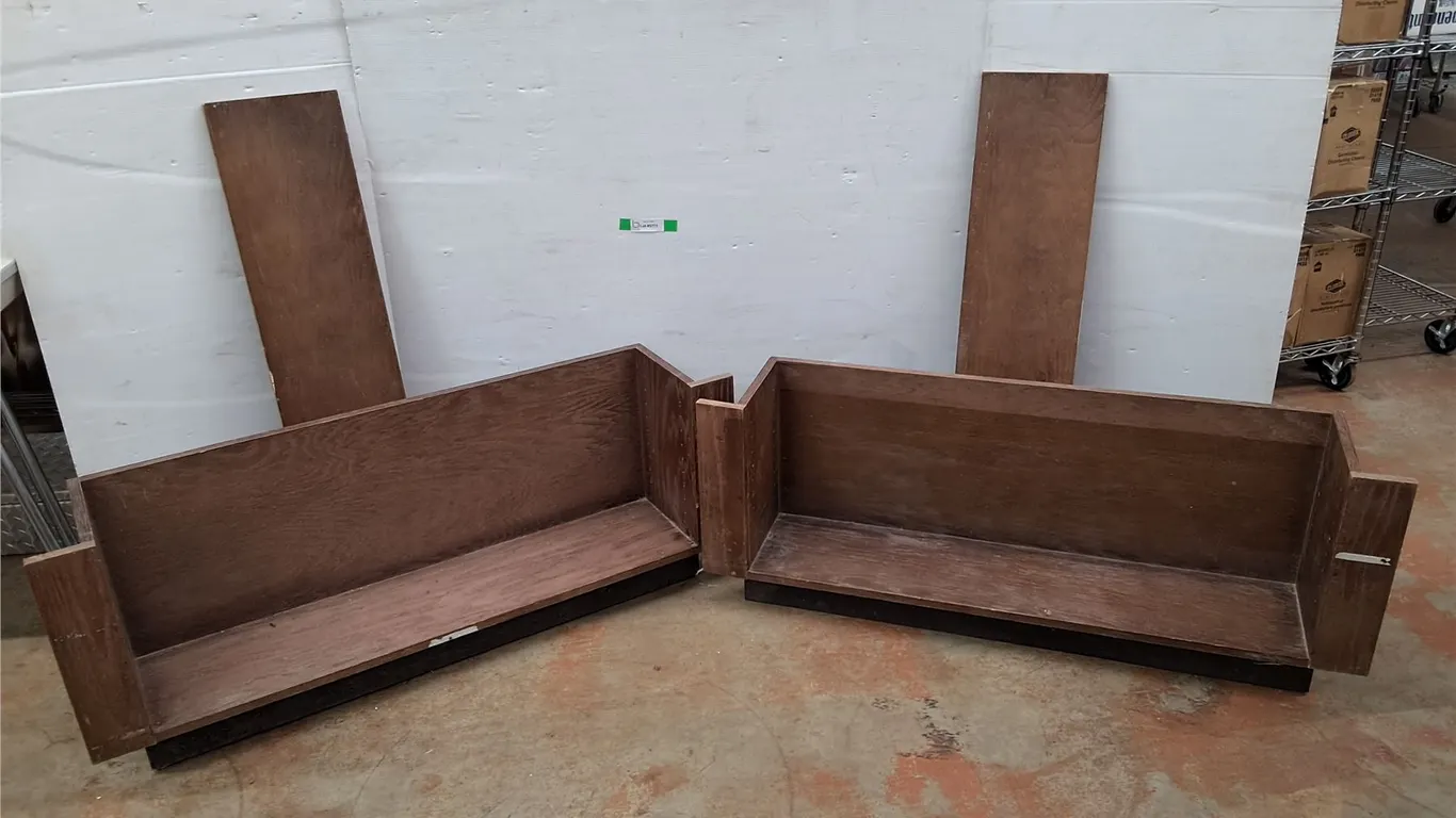 * (2) Wooden Display Shelves 48" x 10" x 18.5"- Can't Ship