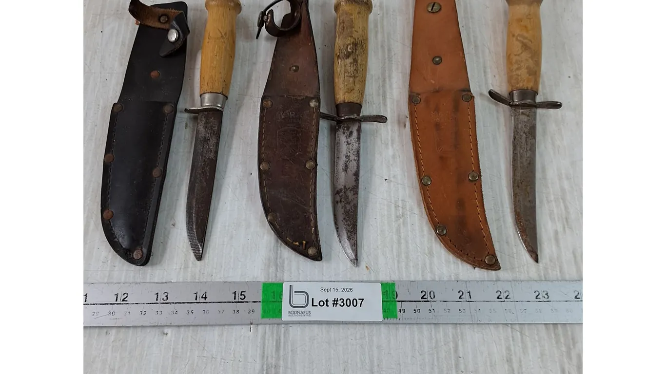 (3) Vintage Mora Scout Knives with Sheaths-Made in Sweden