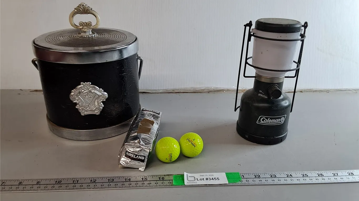 Golf Balls, Ice Bucket, Coleman Battery Powered Lantern- As Is